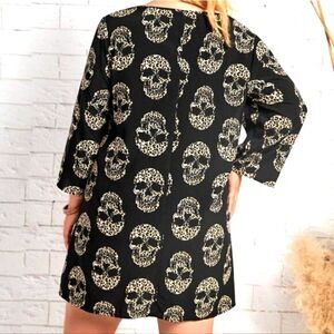 Emery Rose Black Dress with Leopard Skulls, Size 2X
